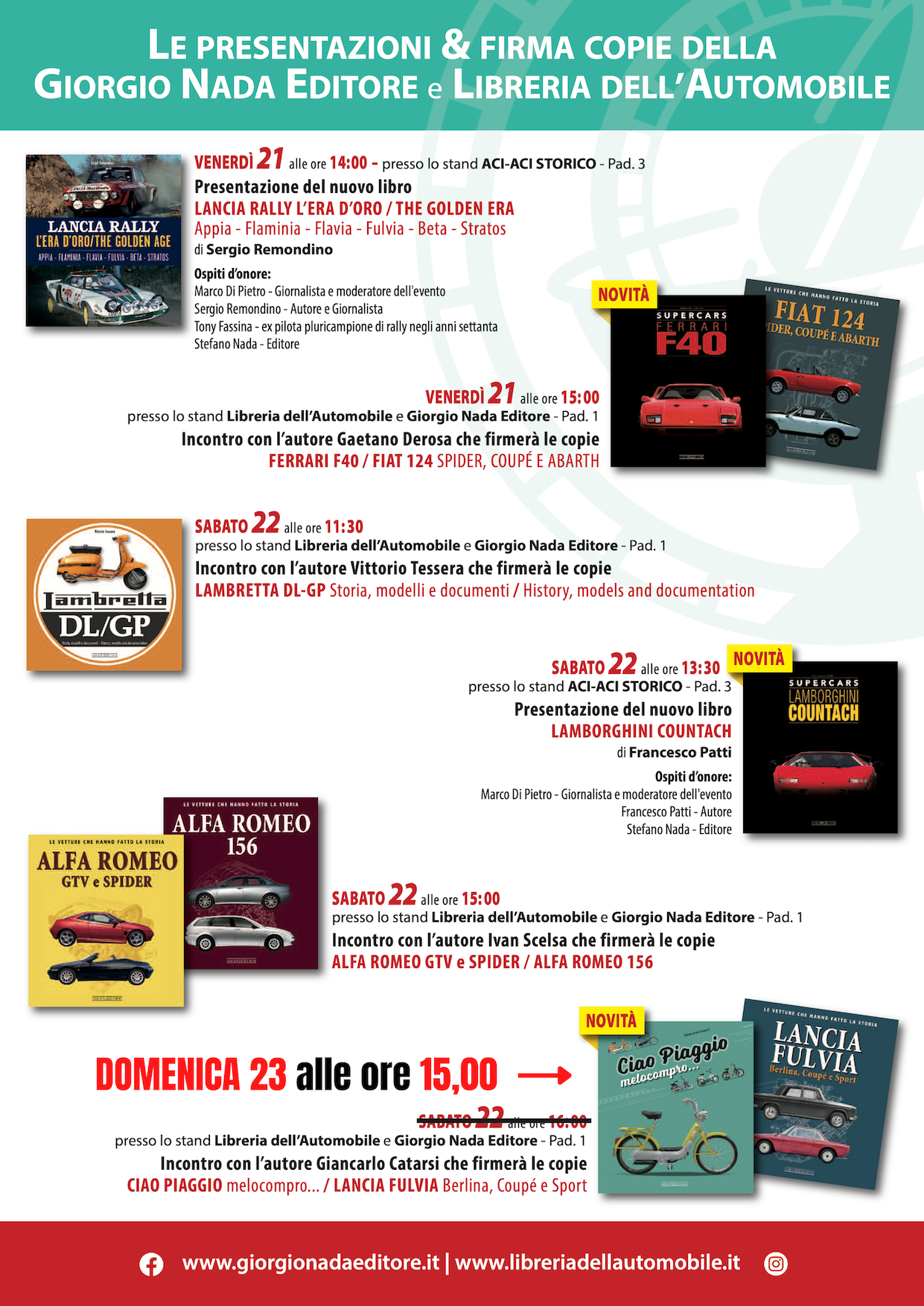 attenzione cambio data per il firma copie presso il nostro stand ok